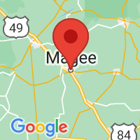Map of Magee, MS US